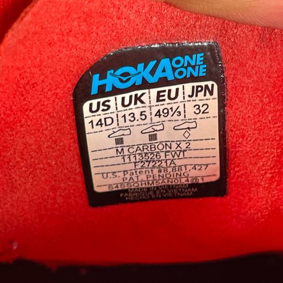Hoka Carbon X Men\'s Size 14 Red White Running Sneakers Athletic Shoes Casual GUC main image 9